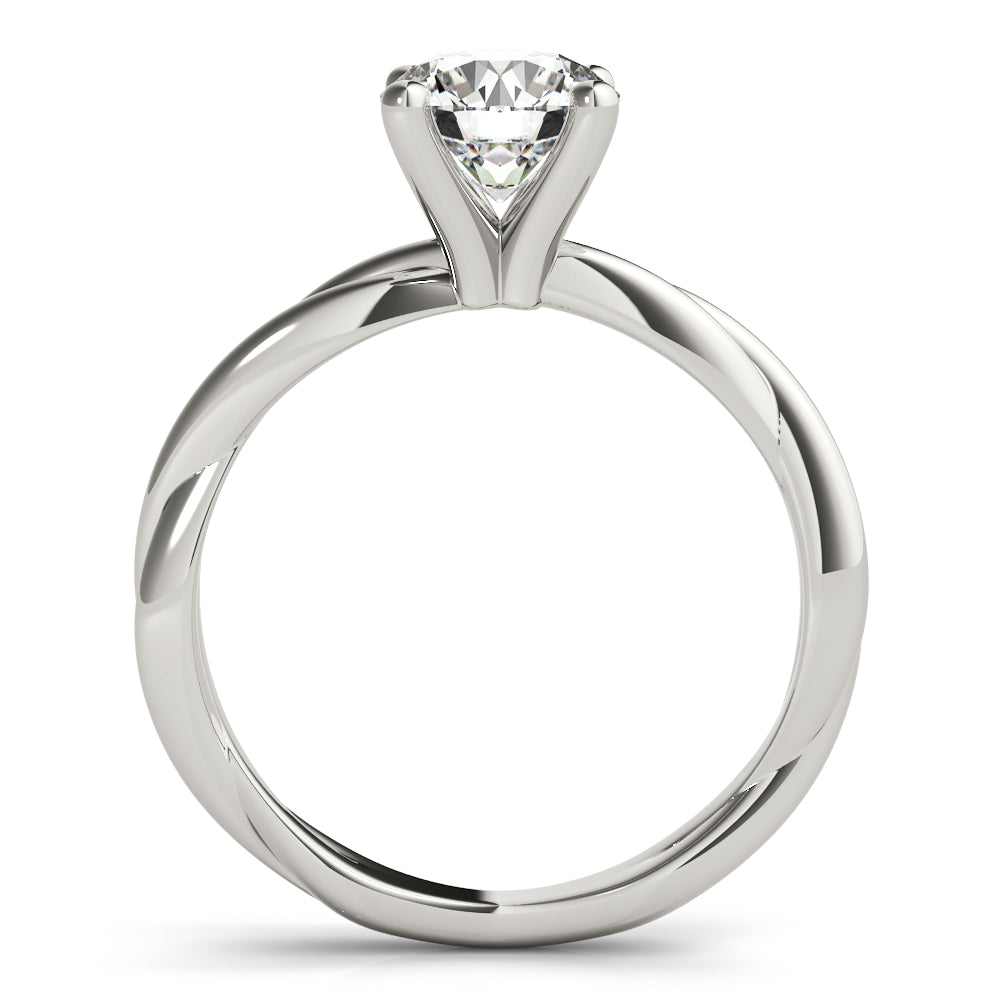 Twisted Vine Round Diamond Solitaire Engagement Ring-VIRABYANI